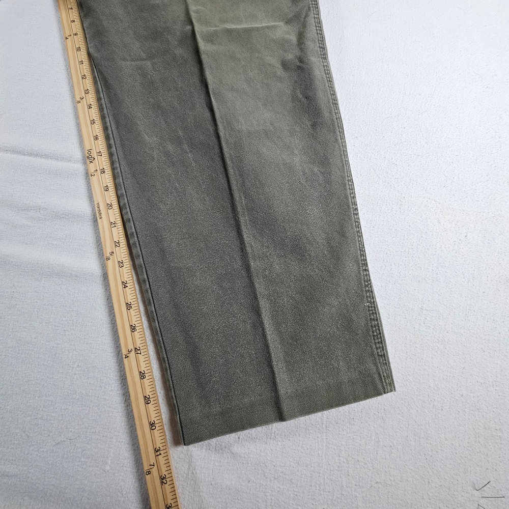 Cabelas Canvas Work Pants Mens 48 Regular Olive Grey USA Heavy Duty Rugged - Picture 4 of 8